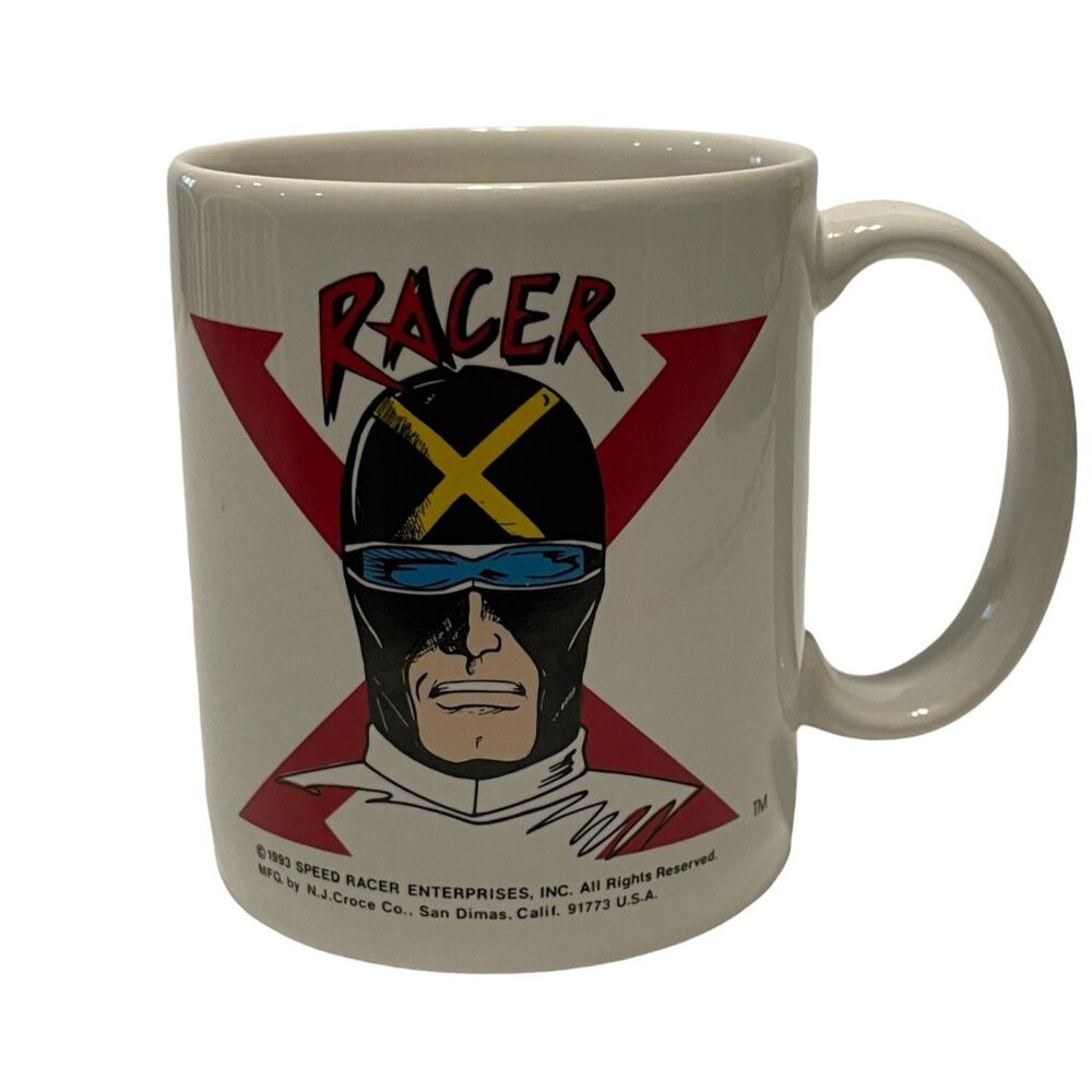 Vintage 1993 Racer X Speed Racer Enterprises NJ Croce Ceramic Mug Tea Cup  Rare
